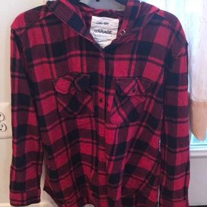 Teenage flannel hoodie shirt with colors
